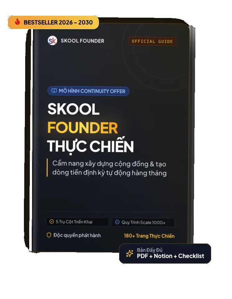 Bìa sách Skool Founder Thực Chiến